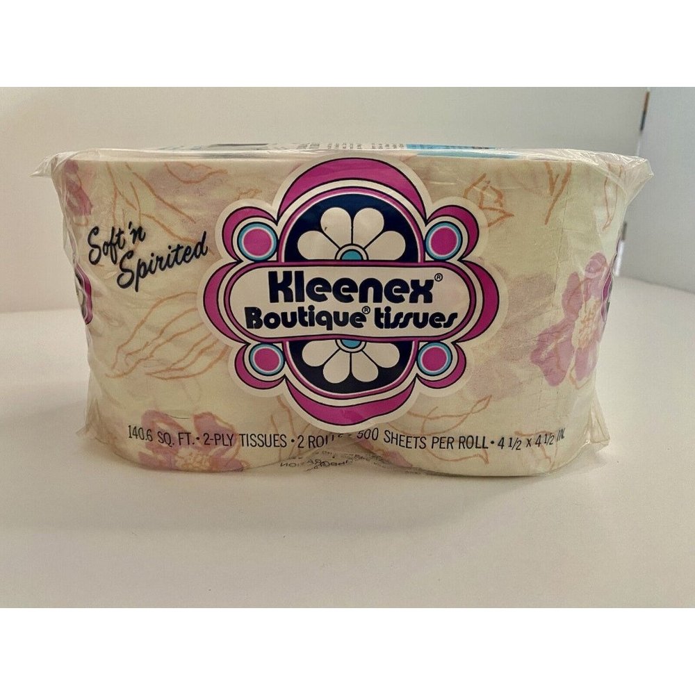 1972 Kleenex‎ Boutique Tissues Toilet Paper Vintage Floral Movie Prop New 1970s
